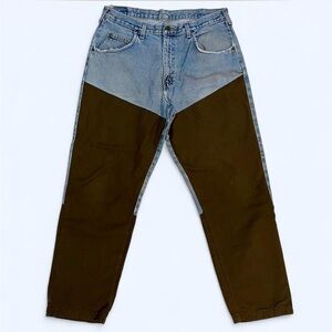 Wrangler Distressed Custom Double Knee Denim Work Pants